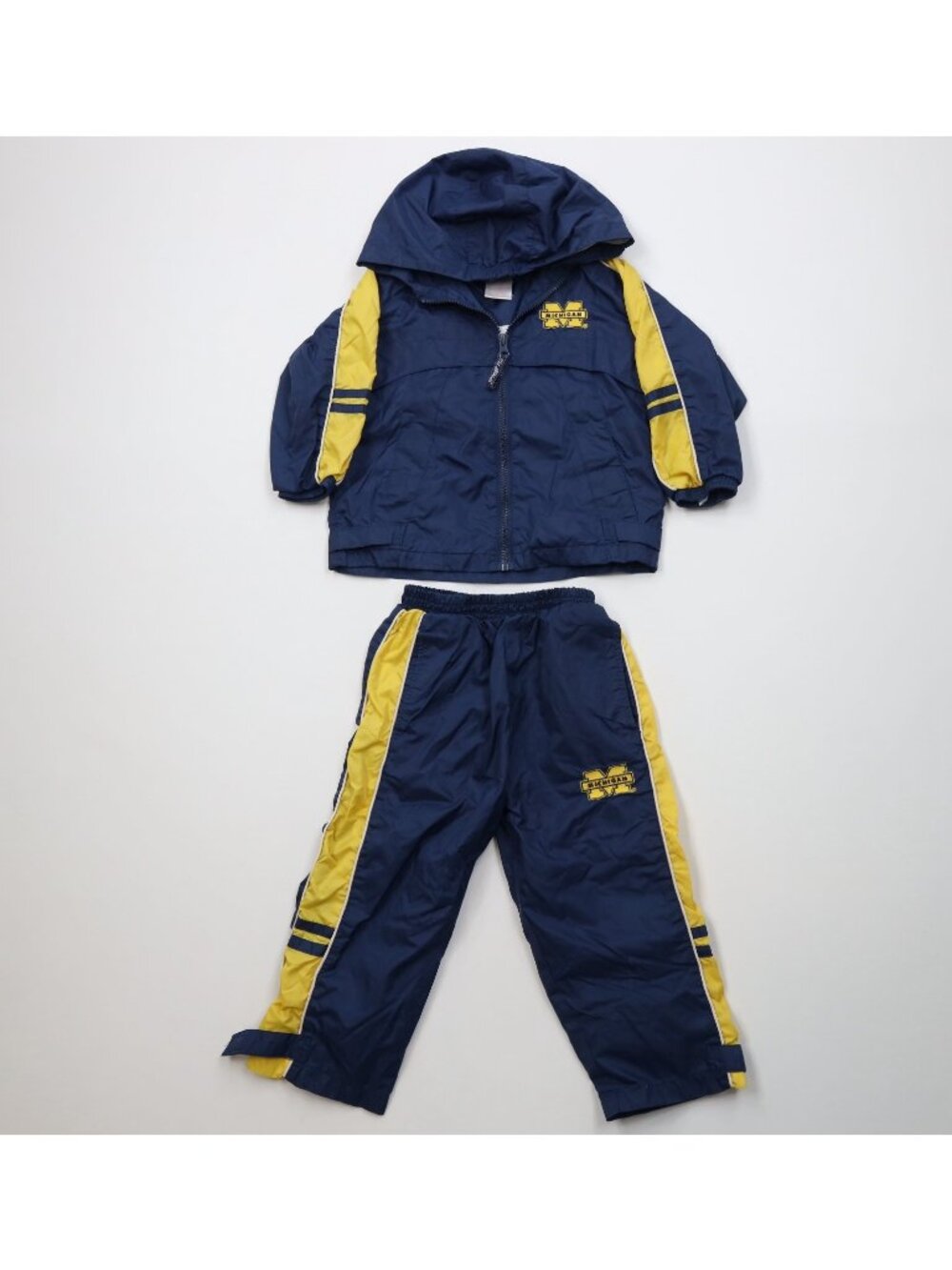 Vtg 90s Boys Toddler 3T 2 Piece University of Michigan Windbreaker Suit Outfit